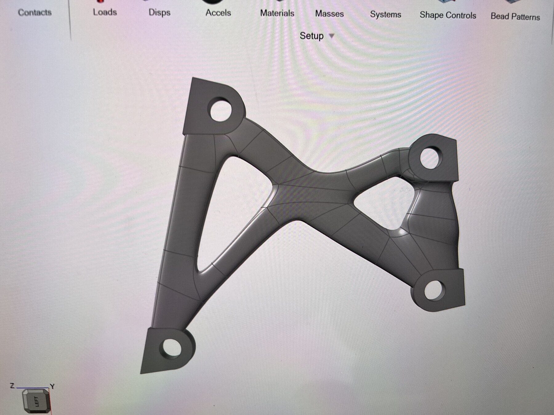 Altair topology-optimised structural component, polygonal mesh