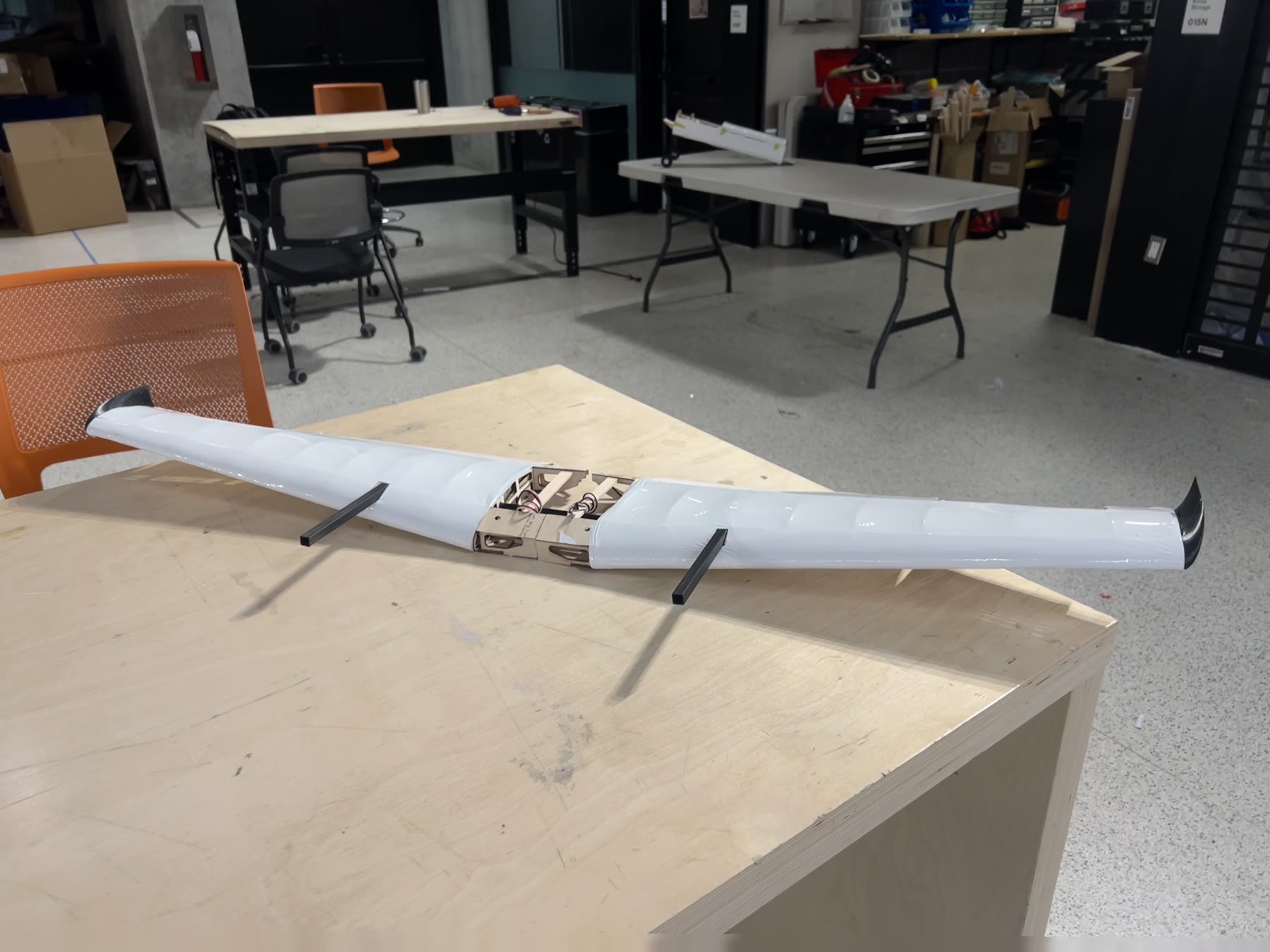 Stratus wing planform on lab bench